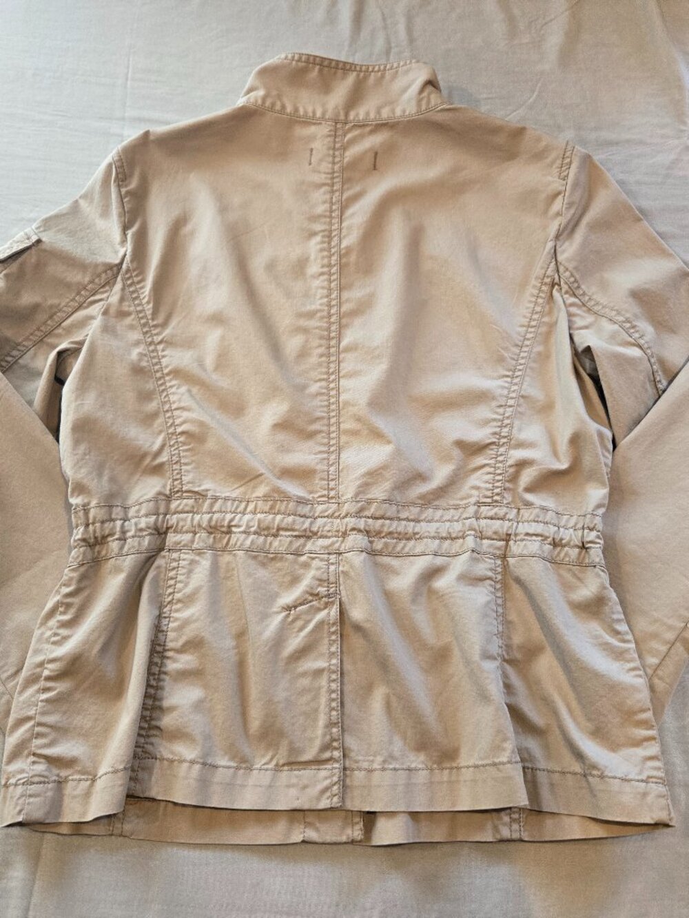 LOFT Tan Utility Jacket Safari Cargo Field Coat Size M NWOT - Picture 10 of 12